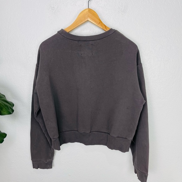 Zara Crystal Details Pullover Charcoal Grey Sweatshirt - Picture 7 of 8